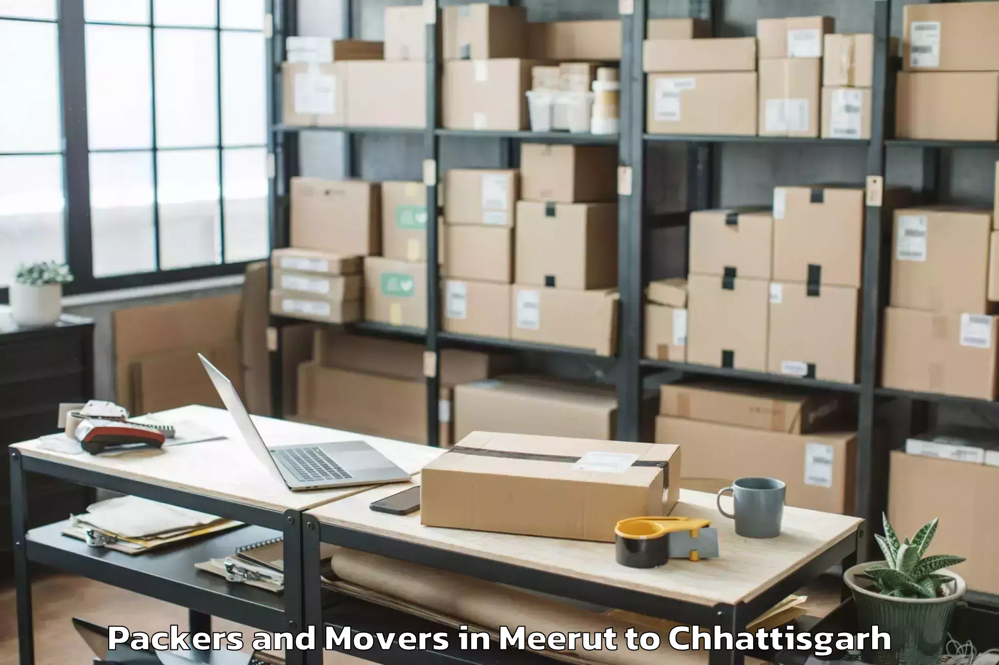 Trusted Meerut to Bhopalpatnam Packers And Movers